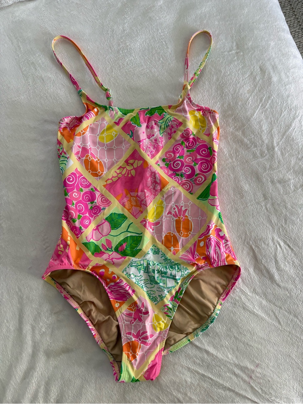 Lilly Pulitzer Pink Multi-Color Patterned One-Piece Swimsuit